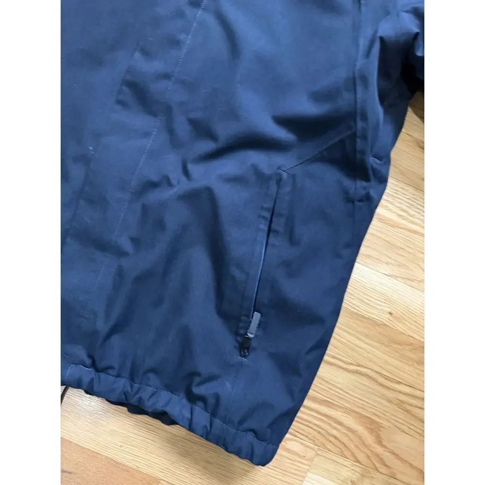 The North Face Jacket Softshell Navy Blue Zip Pockets Logo Fleece Lined Size L